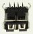 3722-002336 USB-jack;4P/1C,AU5U,BLK,haaks,A-type