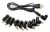 OTB USB-oplaadkabel met DC-stekker en adapters - universeel - 10-delig, zwart, 1m