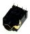 3722-003813 telefoonjack;1P/7C,NI+SN,zwart,hoekig,3.6PI,1